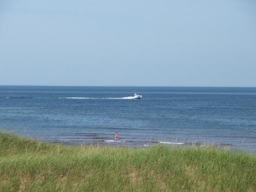View over dunes to beach, at Mostly Dune at Thunder Cove